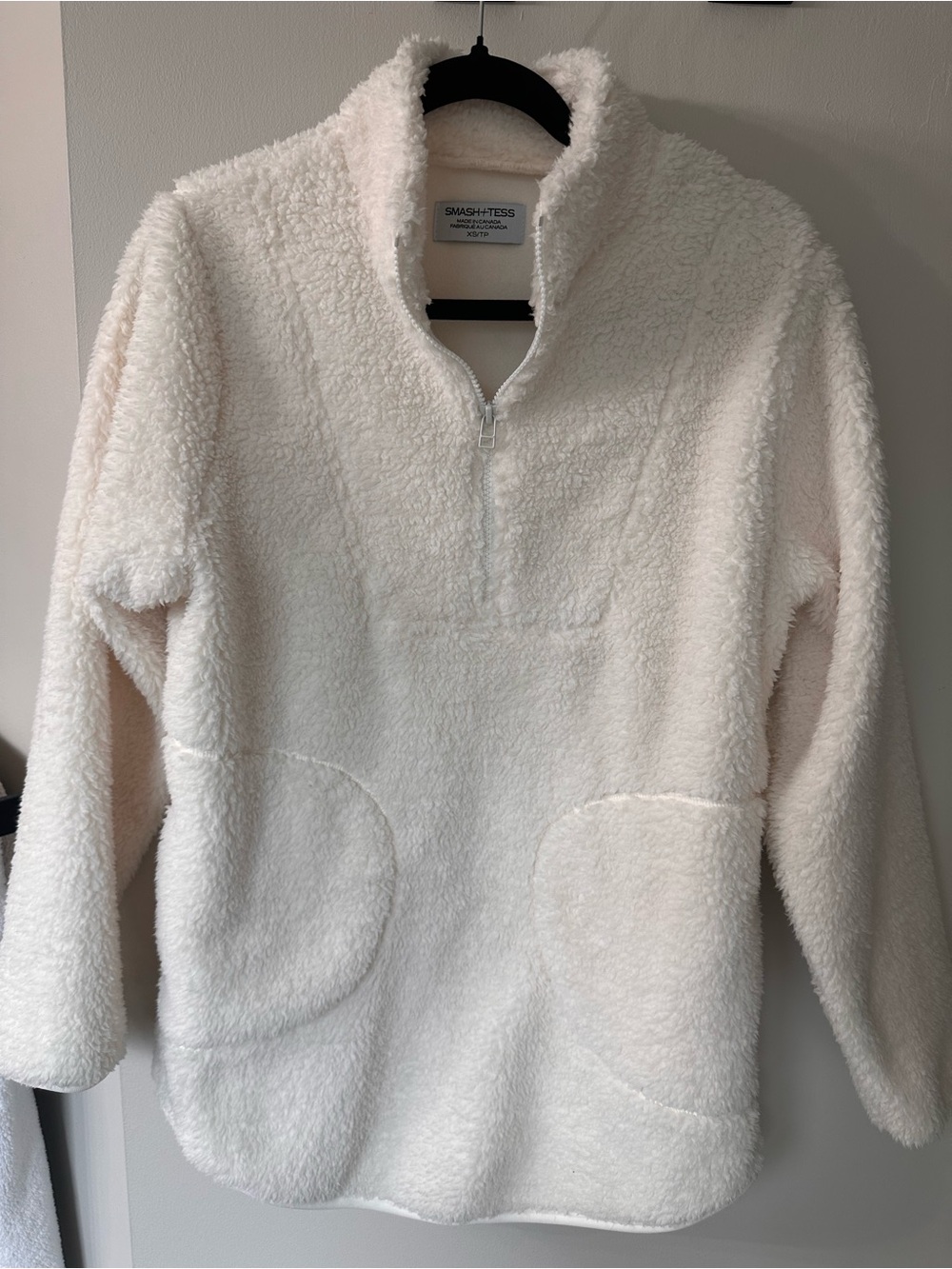 Smash + Tess Cream Sherpa Half-Zip Teddy Pullover